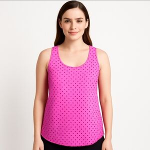 Passport Pink Polka Dot Womens Tank Sz Lg